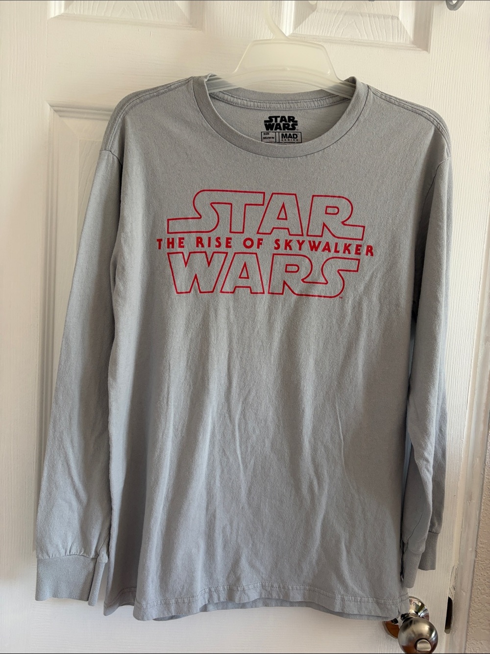 Star Wars Long Sleeve Shirt - Light Gray with Red Logo